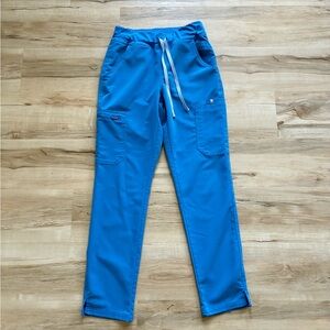 Figs Technical Collection Bright Royal Blue Scrub Pants with Zipper Pocket